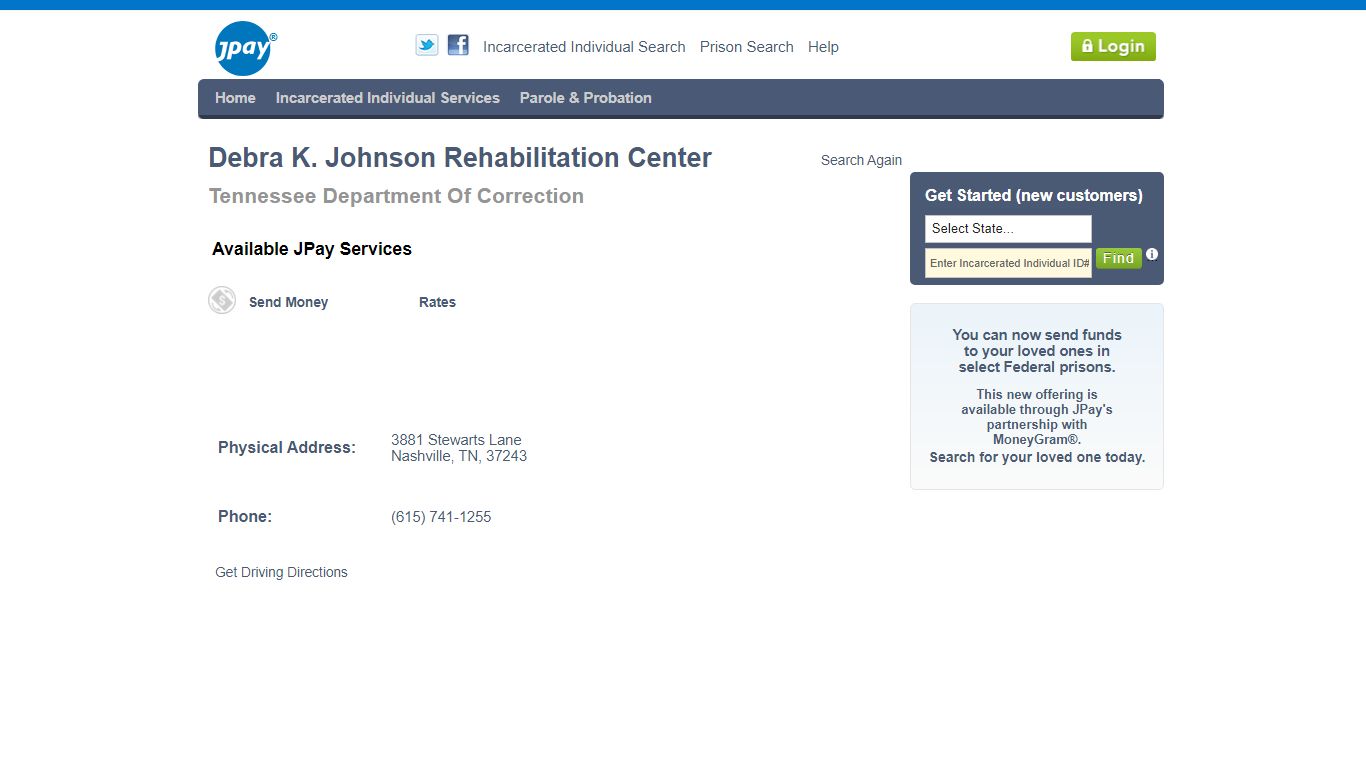 Debra K. Johnson Rehabilitation Center - JPay