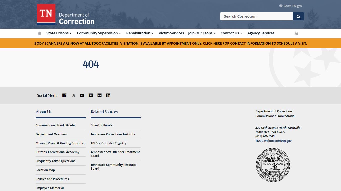 Prison Directory - Tennessee State Government - TN.gov