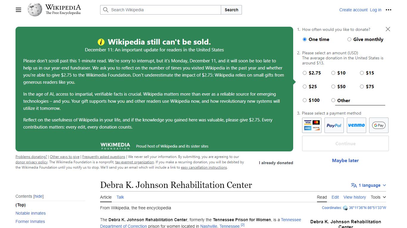 Debra K. Johnson Rehabilitation Center - Wikipedia